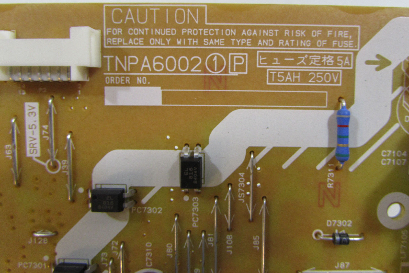 PANASONIC NETZTEILKARTE TNPA6002 AB MODELL TC-55AS5 ABGEZOGEN